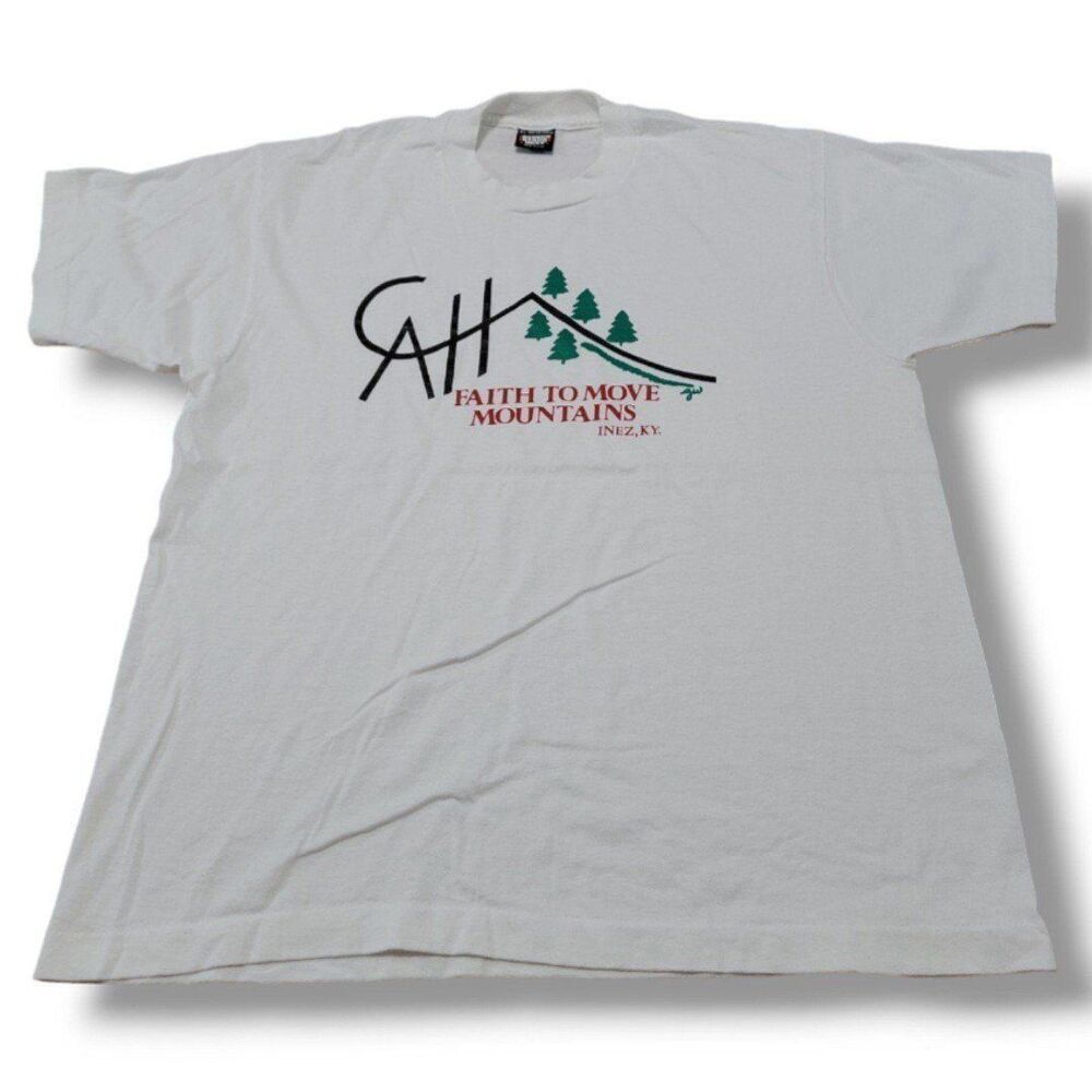 Vintage Screen Stars Best Shirt Size XL Faith To Move Mountains Graphic T-Shirt